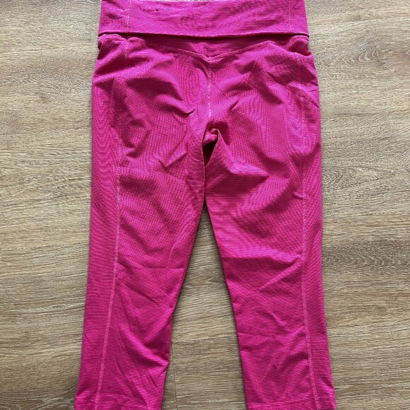 Nike Womens Medium Dri-Fit Striped Legend 2.0 Foldover Capri Yoga Leggings - Picture 4 of 5